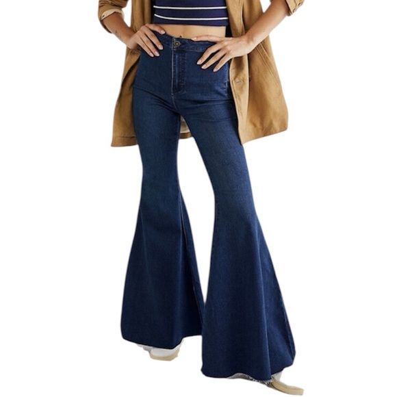 Free People | Women’s Dark Wash Just Float On Super Glare Jeans Size 27 NWT - Picture 1 of 6